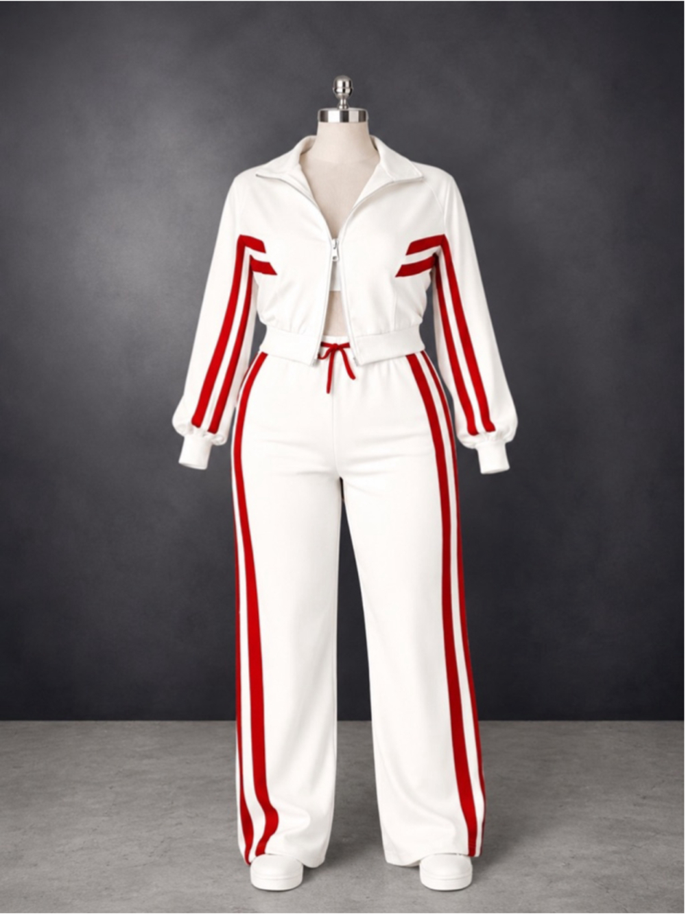 NEW Y2K Style Striped Zip-Up Tracksuit Set – Size 3X-Large - Picture 6 of 10
